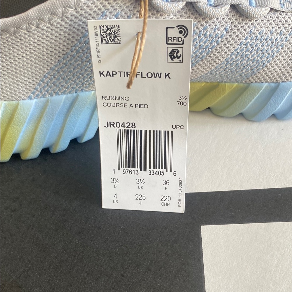 Adidas Kaptir Flow K Gray and Blue Sneakers with Boost Cushioning - Picture 7 of 9